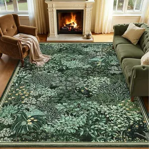 Forest Carpet, Soft Non-Slip Rug, Dark Forest Plant Design, Home Decoration Mat, Decorative Rugs, Suitable for Living Room Bedroom Kitchen Bathroom Study
