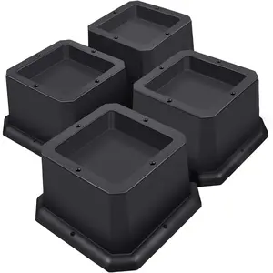 Furniture Risers 2 Inch-Bed Risers Heavy Duty-Desk Risers for Chair and Table  Elevation -Bed Lifts Risers (Set of 4 Riser, Black)
