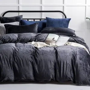 NTBAY 3-Piece Luxury Velvet Flannel Duvet Cover Set, Ultra Soft & Cozy, Skin-Friendly, Zippered Comforter Set with Pillowcases