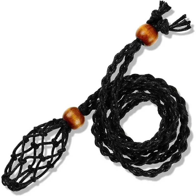 Crystal holder necklace - macrame