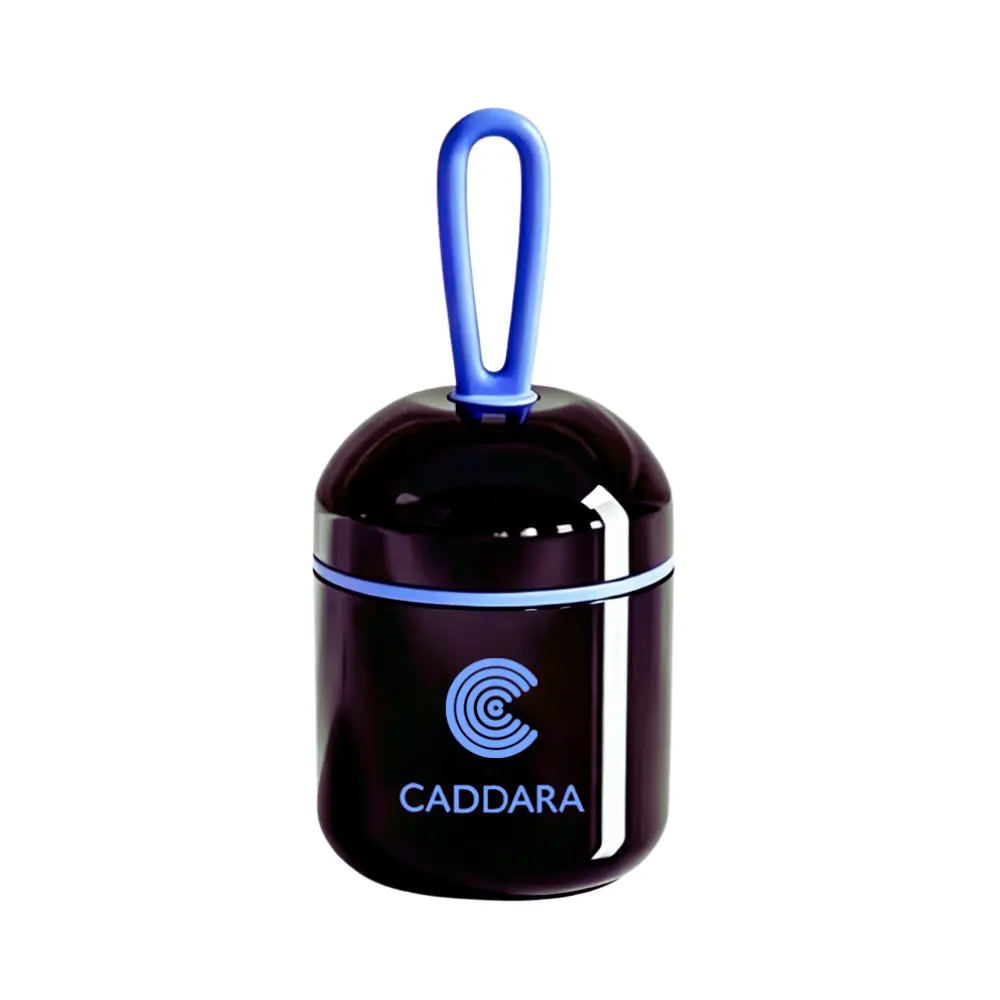 Caddara Portable Ultra-Compact Travel Size Pill Organizer - On-the-Go Pill Dispenser for Supplements, Storage, Wellness Routine