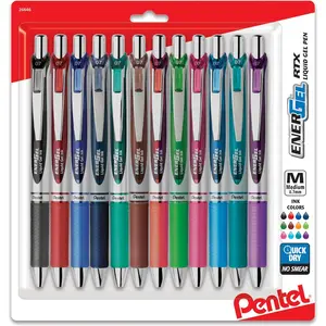 Pentel EnerGel RTX Gel Pens, Assorted Ink