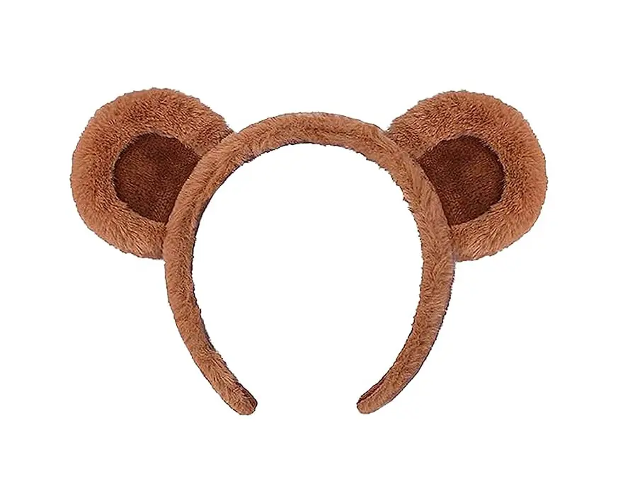 Women's Ultra-Soft Plush Brown Bear Ears Headband Accessory - Animals-Themed Festive Party Cosplay Decor, Christmas Gift, Practical and Decorative for Face Washing, Makeup Routines, Head Band For Washing Your Face