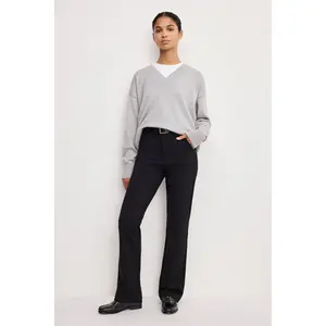 SOFT STRETCH PONTE STRAIGHT TROUSERS | BLACK001