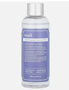 Dear Klairs Supple Preparation Unscented Toner 180ml - Essential Oil-Free Vegan Friendly Deep Moisturizing Balances pH Level for Sensitive Skin