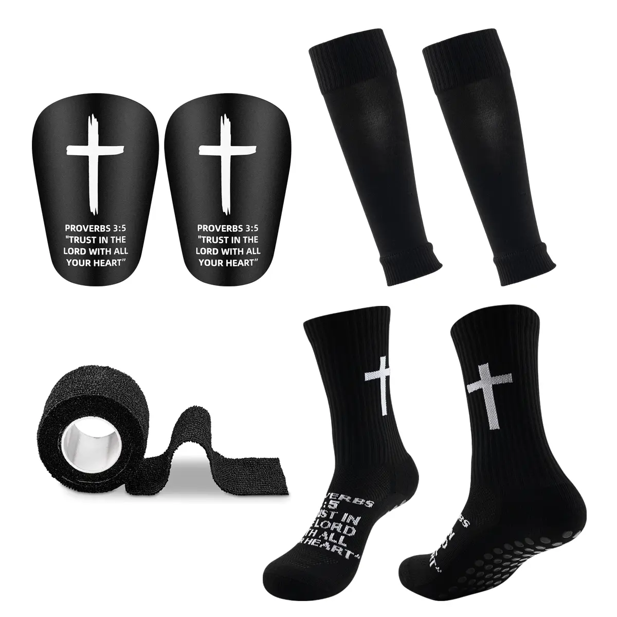 4 Pieces of Football Sports Equipment: Football Socks, Sports Leg Covers, Football Inserts, Sports Bandages, Perfect for Outdoor Sports, Football Enthusiasts – Available in Multiple Colors, Football Accessories, Soccer Accessories
