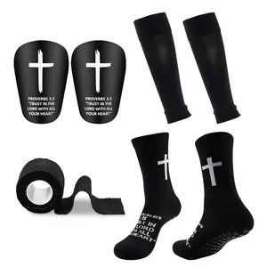 4 pieces of professional football sports equipment: football socks, sports leg covers, football inserts, sports bandages, perfect for outdoor sports, football, basketball enthusiasts - available in multiple colors, Football Accessories