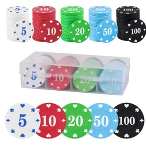Plastic Poker Chips Set with Storage Box for Blackjack, Texas Hold'em, Night Poker Games