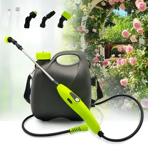 BURMONG Weed Sprayer Battery Operated, Electric Rechargeable Sprayer 5L with 3 Mist Nozzles, Retractable Wand, Water Sprayers with Adjustable Shoulder Strap for Yard, Lawn and Garden Convenience Spraying