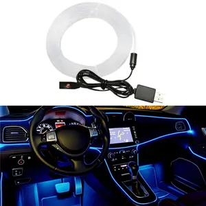 Car Interior LED strip lights, decorative light strips, 7-in-one RGB color ambient lighting package, 5 meters long, interior music mode lighting decorations，change color with your voice or music