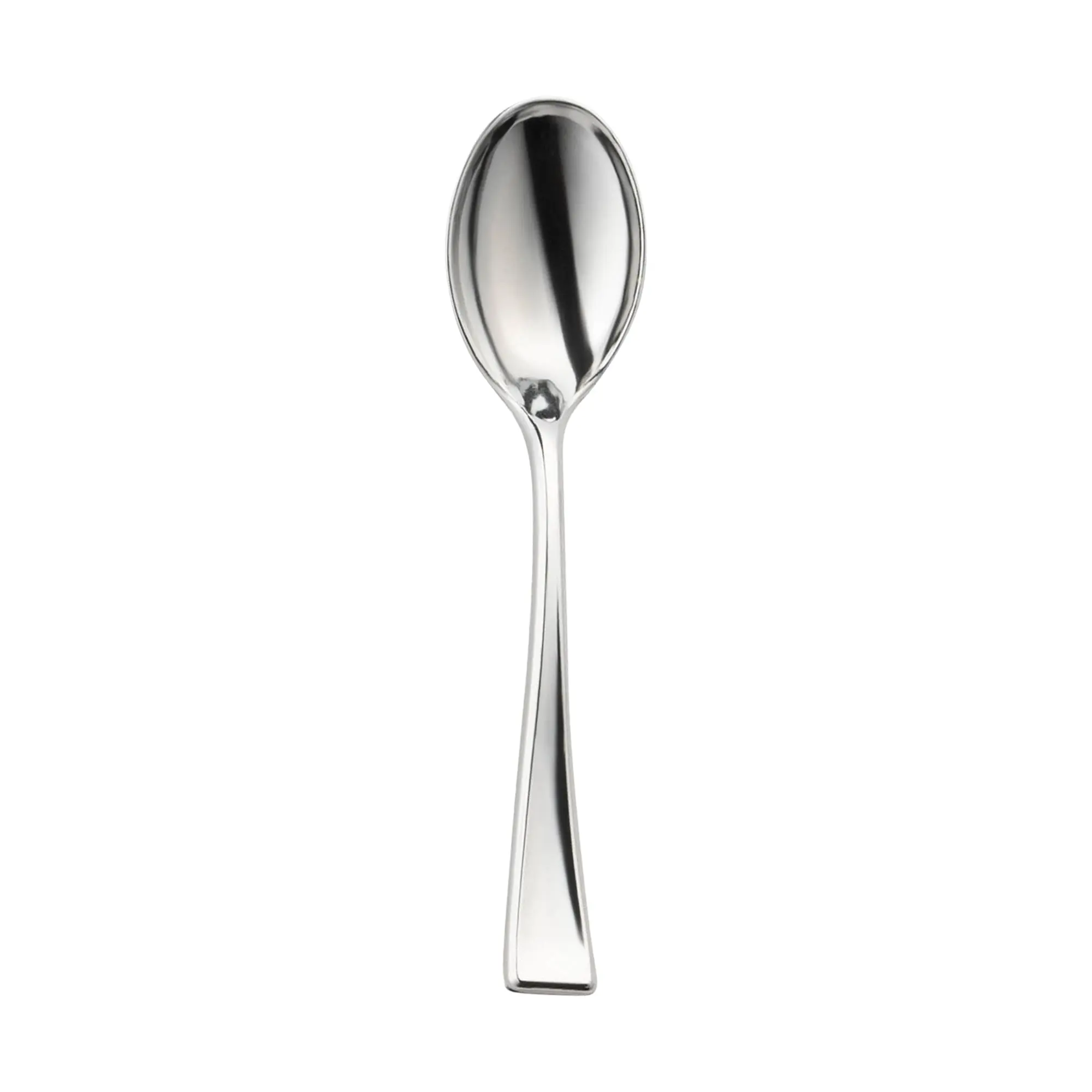 Shiny Metallic Silver Mini Plastic Disposable Tasting Spoons