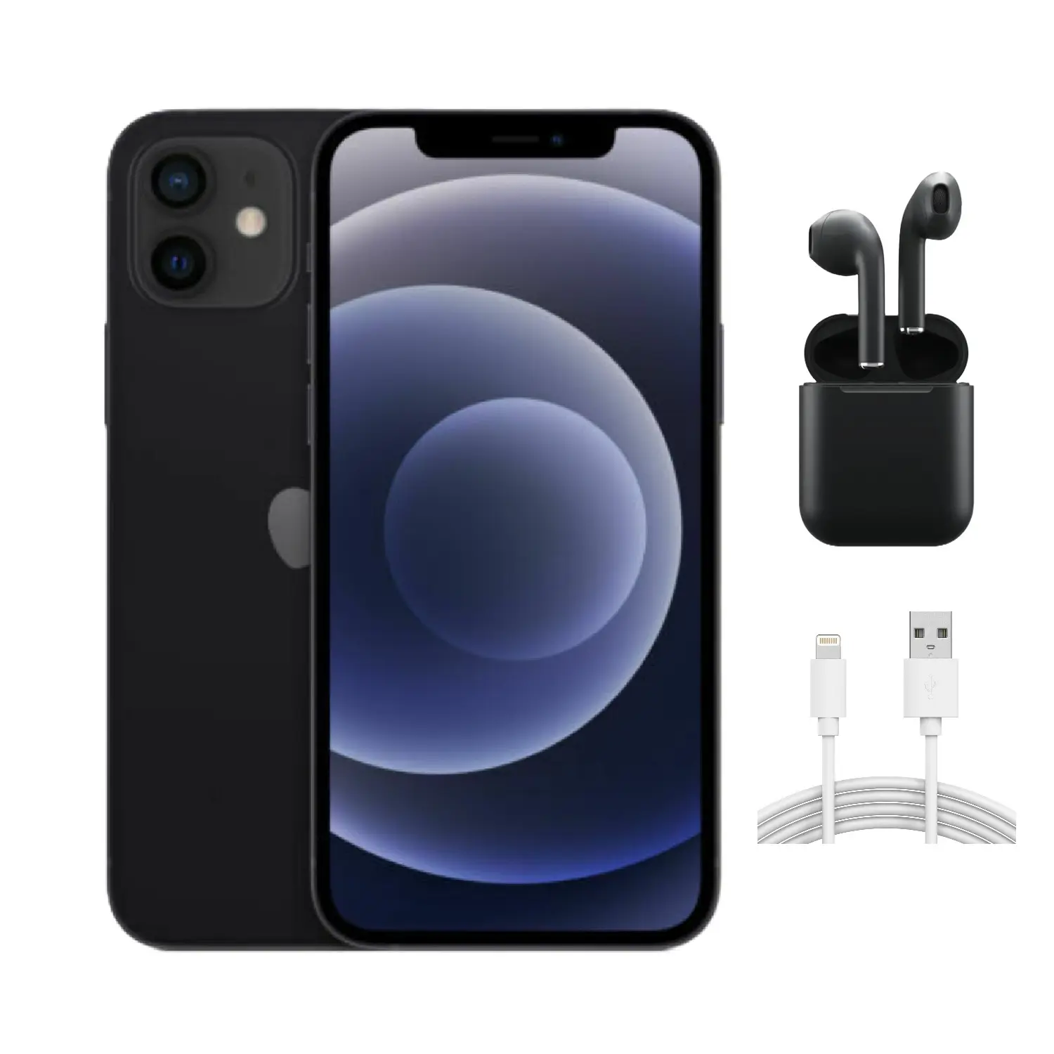 Refurbished iPhone 12 (Unlocked) - Good Condition with Wireless Earbuds & 1 Year Warranty