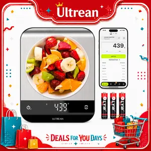 Ultrean Smart Digital Kitchen Scale, with High Precision 0.1g/0.001oz & App for Tracking Food, Calories, Macros, Dieting, Cooking, and Baby Food