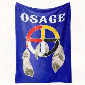 Soft Flannel Blanket Osage Nation   Medicine Wheel Gift Durable Warm Plush Throw Blanket