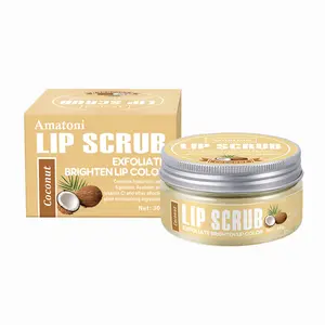 Coconut Lip Scrub,Exfoliate Brighten Lip Color Moisturizing