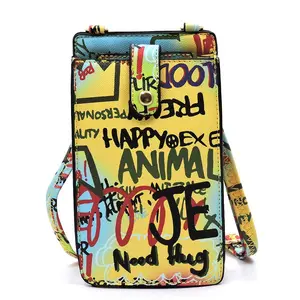 Fashion World Multi Graffiti Crossbody Bag Cell Phone Purse