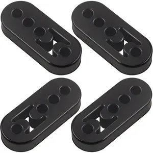 Rubber Exhaust Hanger 4 Pack, 4 Holes Adjustable Muffler Hanger, Universal Muffler Exhaust System, Insulator Bushing Mount, Weather-Proof High Density Tail Pipe Hanger