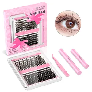 Eyelash Bundle 9-17mm Eyelash Bundle Extensions 30+40D Thick Volume Individual Eyelash D Curl Eyelash Bundle 240pcs DIY Eyelash Extensions,Applicator Tool,Super Keeps Eyelash Bundle Bonded and Sealed，Christmas gifts, New Year gifts, Black Friday