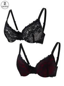 2pcs sexy Lace Underwire Lifting Bra for Women Push Up Fit Adjustable Straps and Comfortable Back Closure with Attractive Back Detail for Multi Occasion Styling Underwire Bras