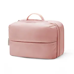 Mexs Travel Cosmetic Bag 5.5L Women Portable Makeup Case Organizer Wide-open Toiletry Pouch for Cosmetics Toiletries