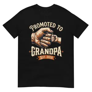 Promoted to Grandpa Est 2026 Fist Bump Baby Announcement T-Shirt