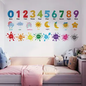 Baby Early Education Wall Stickers, Enlightenment Small Cartoon English Numbers, Kindergarten Classroom Decoration, Decorations Supplies, Decorative Wall Sticker, Wall Decal