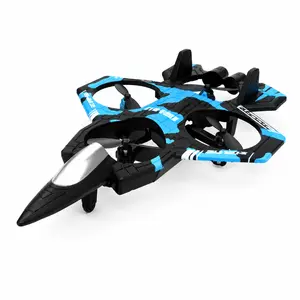 K500 MAX Entry-Level RC Drone, Camo Blue Fighter Jet Design, 4CH Altitude Hold Quadcopter, 3D Stunt Throw Flight, LED Lights, Gyro Stability, Durable ABS, Indoor Outdoor Kids Gift