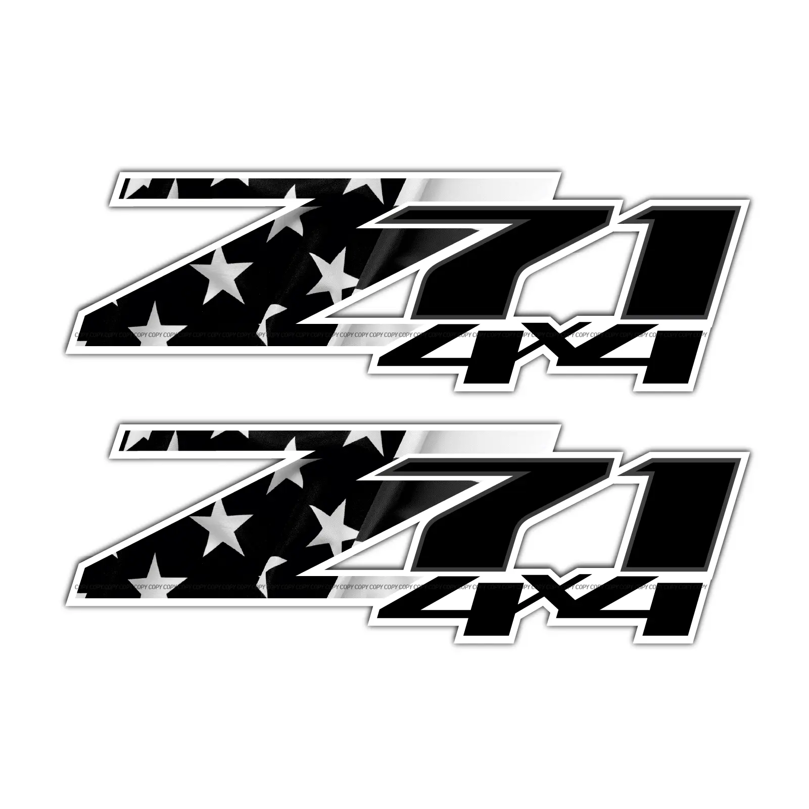 Z71 4x4 USA Flag Truck Decals Stickers for 1500 2500