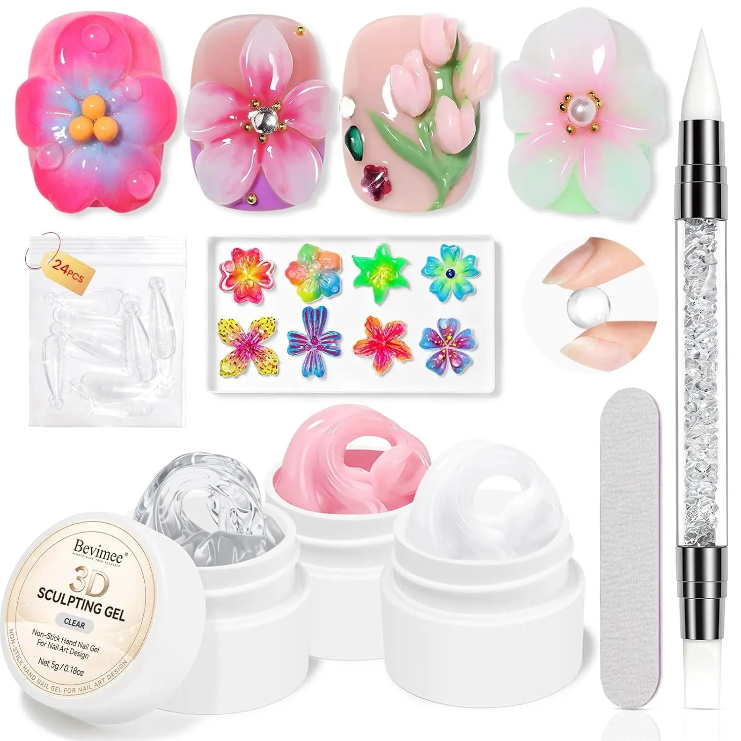 Clear Acrylate Gel for Nail Art 3D