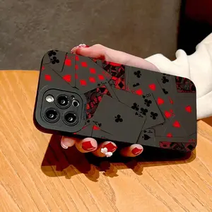 Card Pattern Phone Case, 1 Count TPU Anti-drop Phone Protective Cover, Phone Accessory for iPhone 11 12 13 14 15 Pro Max Protector Screen Protector