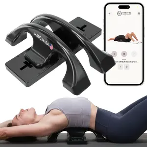 Thrival Arch Back Stretcher - Psoas Muscle Release Tool App for Hip Flexor, Back, Glute, Iliacus, and Neck - Spine Decompressor, Trigger Point, and Myofascial Release – Carbon Black