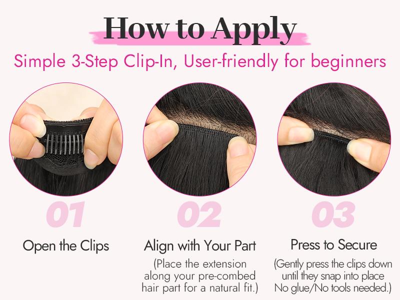 [KooKaStyle] Clip-In Hair Extensions for Women, 4PCS Soft Wavy Synthetic Hairpieces for Instant Volume & Length, Natural-Looking Seamless Blend, 20 Inch Black