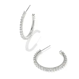 Kendra Scott Belle Cubic Zirconia Hoop Earrings - Silver/White