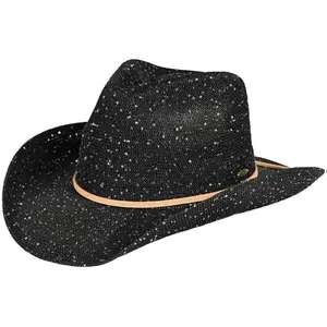 C.C Sparkly Sequin Cowboy Hat with Suede String Trim - One Size Fits Most, Hand Wash Only, Stylish Western Style Hat