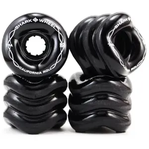 Shark Wheel 60mm 78a California Roll Skateboard Wheels for Cruising & Carving Superior Grip on Rough Terrain Made in California