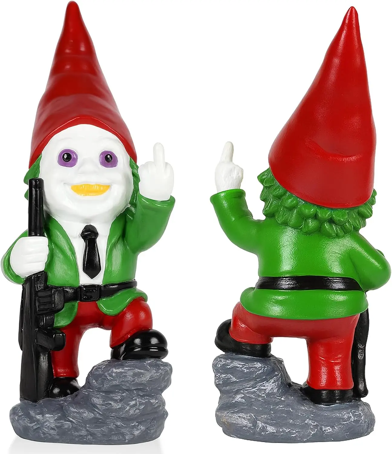 Horror Decor Middle Finger Garden Gnome Statue - Festive Holiday Collectible Figurine for Home, Outdoor Use & Gifting