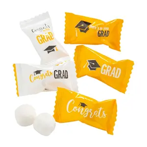 14 oz. Graduation-Themed Buttermints in Yellow Wrappers - 108 Pc.