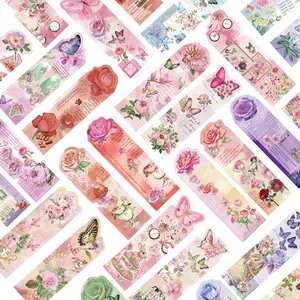 30pcs Cartoon Fantasy Butterfly Bookmarks Non-repetitive Series Simple Handbook Literary and Artistic Creative Paper Bookmarks Small Cards Book Decoration Cards Reading Annotation Cards Book Reading Stickers