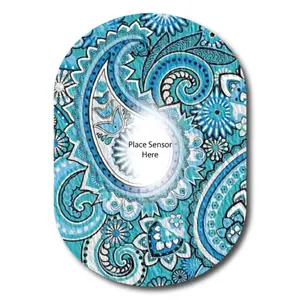 Blue Paisley Underlay Patch for Sensitive Skin - Dexcom G6