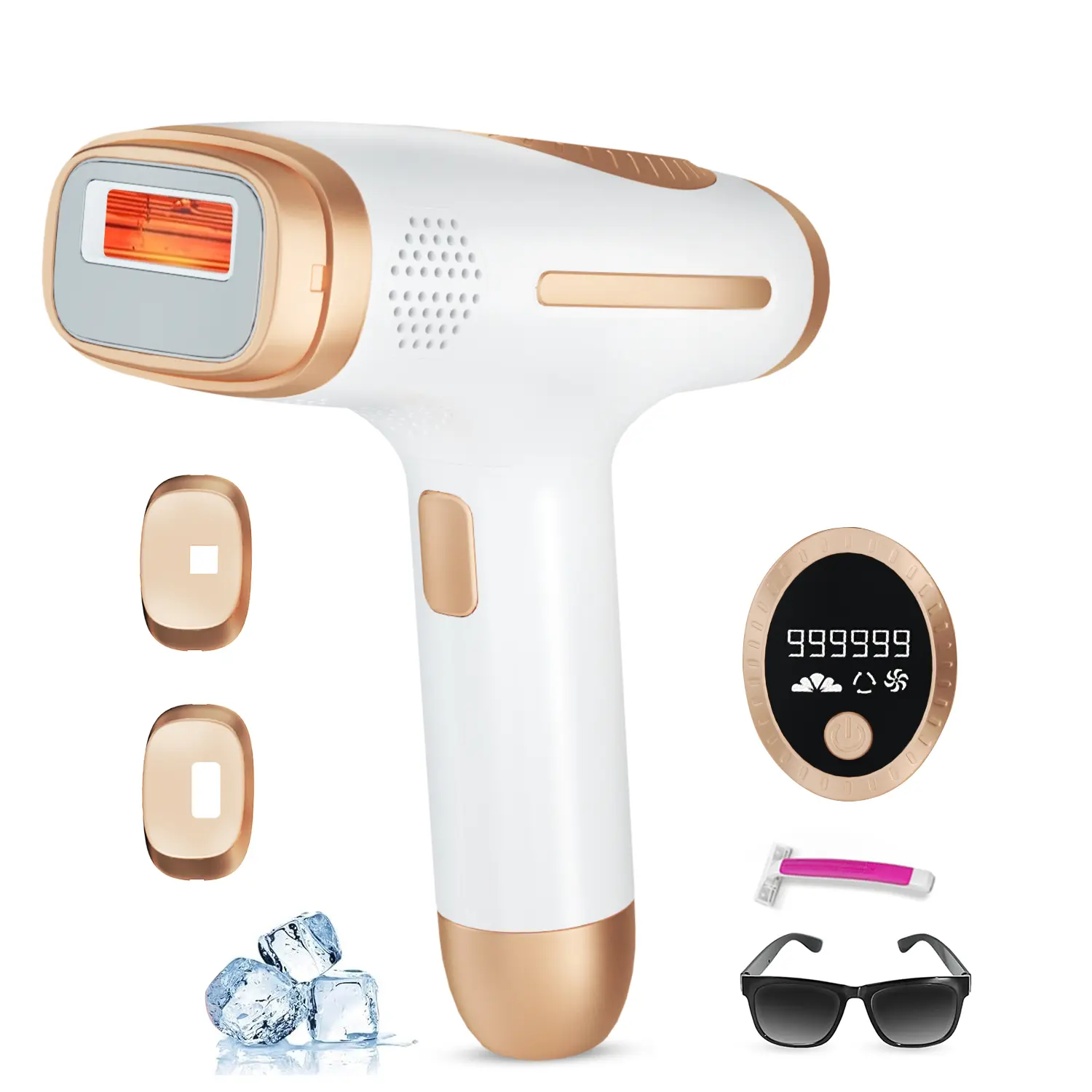 Home Use IPL Hair Removal Device - Ice Cooling, Adjustable Intensity Settings, Gentle Smooth Removal, Smart LCD Display Beauty Tool for Bikini Area & Underarms (Ideal for Self-Care Routine)