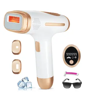 IPL Hair Removal Device with Ice Cooling, Smooth & Adjustable Settings, Gentle Hair Reduction for Bikini Line & Underarms, Smart LCD Display, Home Use Beauty Device