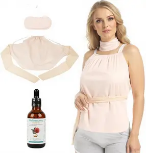 Castor Oil Vest Pack Wrap, 2Oz Organic Cold Pressed Glass Bottle Oil, Soft Organic Cotton Flannel & Waterproof PUL, Reusable Massage Castor Oil Pack Kit