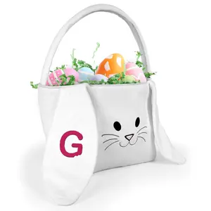 Personalized Easter Bunny Basket With Initial