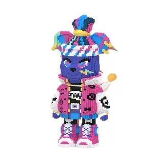 3D Violent Luo Rapper 4500 Piece Building Blocks Bear - Colorful Bead Construction with Unique Design and Accessories