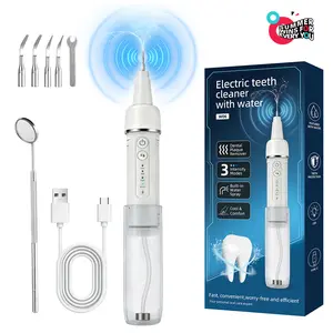 Plaque Remover with Water Spray, Ultrasonic Dental Scaler for Calculus & Tartar Removal, LED Light, 5 Modes, Rechargeable Cordless Teeth Cleaning Kit for At-Home Oral Hygiene Care summerwins