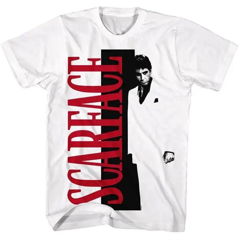 Women's Retro Scarface Graphic Tshirt - Casual Streetwear Shortsleeve Top, All-Seasons Unisex Gift Option, Round Neck, Retro Print, Minimalist, Crew Neck, Polyester, T Shirts, Machine Washable