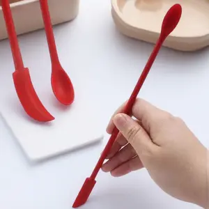 Silicone Scraper Spatula for Kitchen, Makeup, Bottles | Dishwasher Safe Non-Stick Tool | Multi-Use Jar Scraper, Baking & Cosmetic Scoop | Outdoor Cooking & Easy Cleanup Gadget