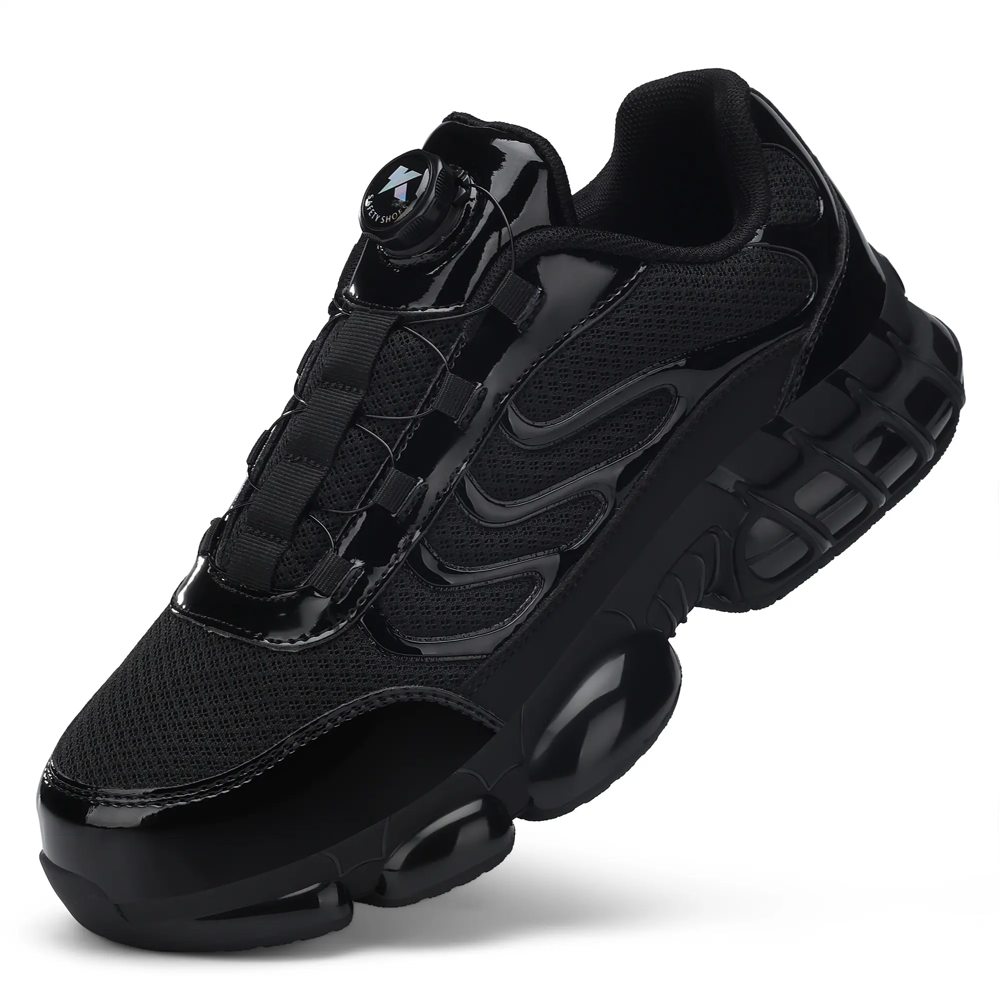 Steel Toe Shoes for Men Women Sneakers Wide Lightweight Safety Sneakers Comfortable Safety Shoes Colorful Tennis Work Shoes Black Closed