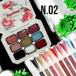 FlexOne 9 watercolor Pat Ombre Gel Set palette or Nail Art ombre gel nail gel painting thick gel