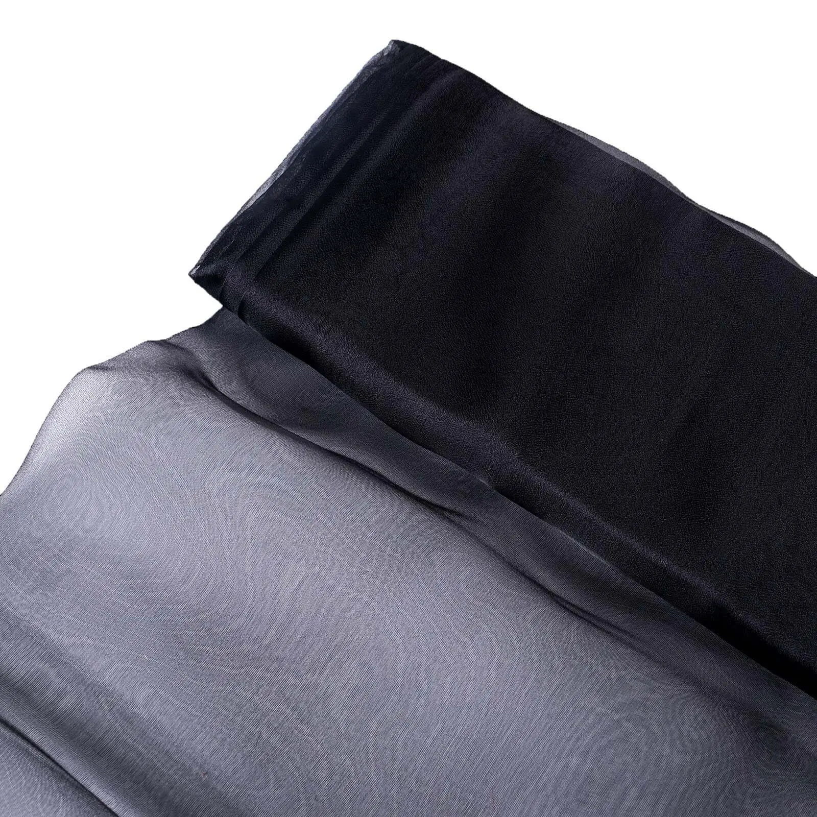Black Solid Sheer Chiffon Fabric Bolt - 54"x10yd DIY Voile Drapery Fabric for Photography, Arches, Walls, DIY Crafts, Costumes, Gowns, Backdrop